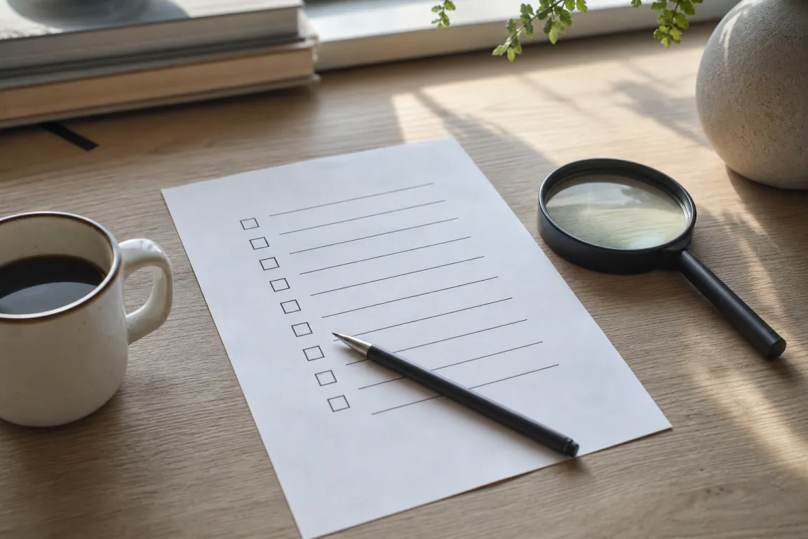 Illustration av en checklista med frågor inför att boka ett privat blodprov