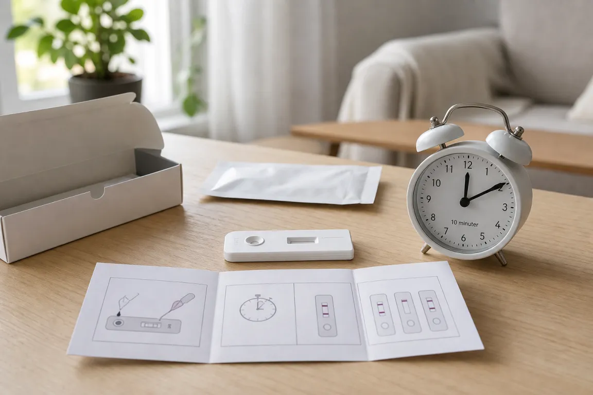 Timer bredvid ett självtest som väntar på avläsning inom angivet tidsfönster